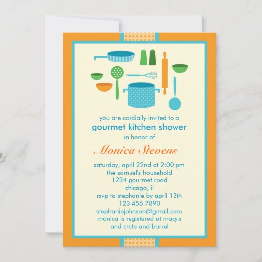 Keukenbridal Shower Invitation Kaart (Voorkant)