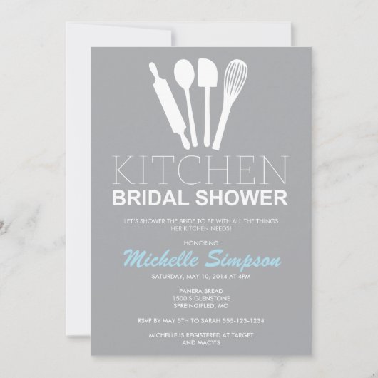 Keukenbridal Shower Invitation Kaart (Voorkant)