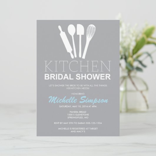 Keukenbridal Shower Invitation Kaart (Staand voorkant)