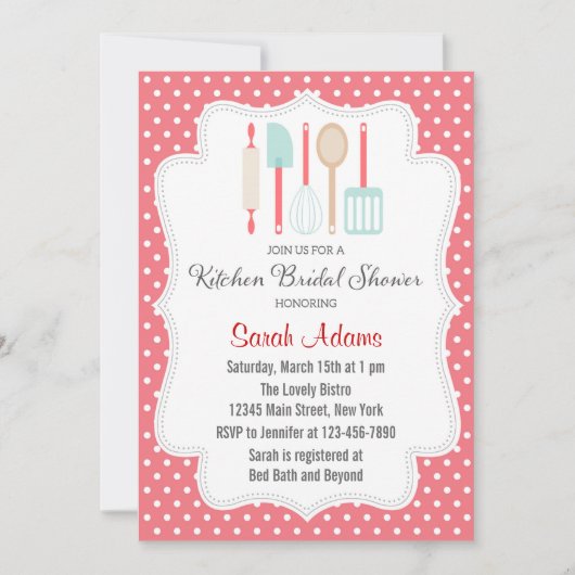 Keukenbridal Shower Invitation Kaart (Voorkant)