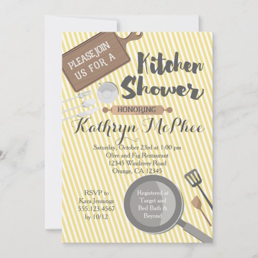 Keukenbridal Shower Invitation Kaart (Voorkant)