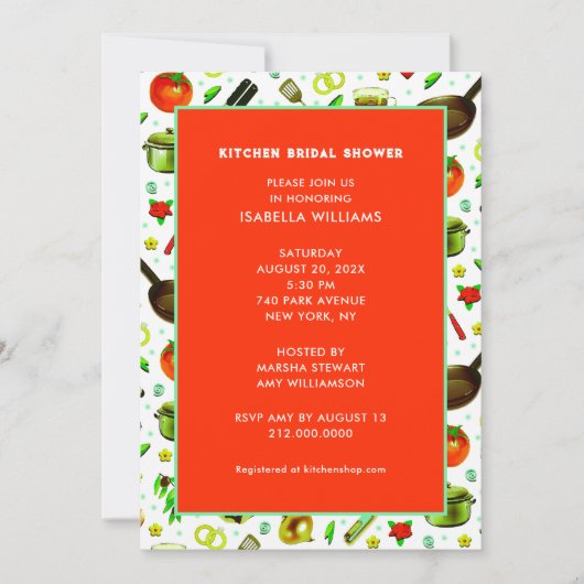 Keukenbridal Shower Invitation Kaart (Voorkant)