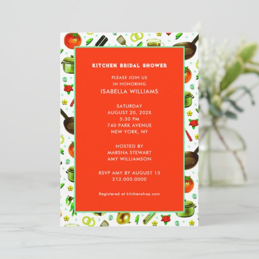 Keukenbridal Shower Invitation Kaart (Staand voorkant)