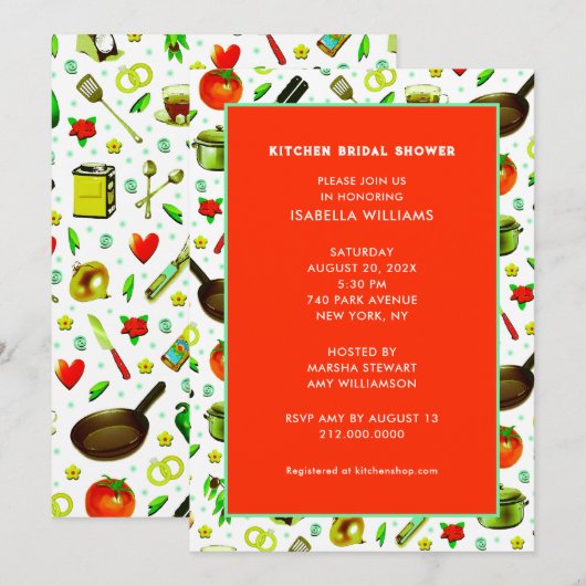 Keukenbridal Shower Invitation Kaart (Voorkant / Achterkant)