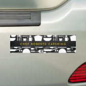 Keukencollage op zwart hout bumpersticker (Op auto)