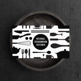 Keukencollage zwart/wit met zwart Logo Visitekaartje