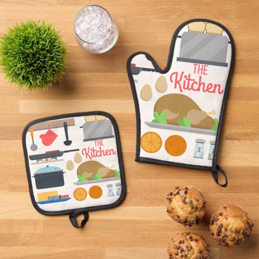 Keukencomfort: Vilt Pothouder & Oven Mitt Gift Ovenwant & Pannenlap Set (Top down)