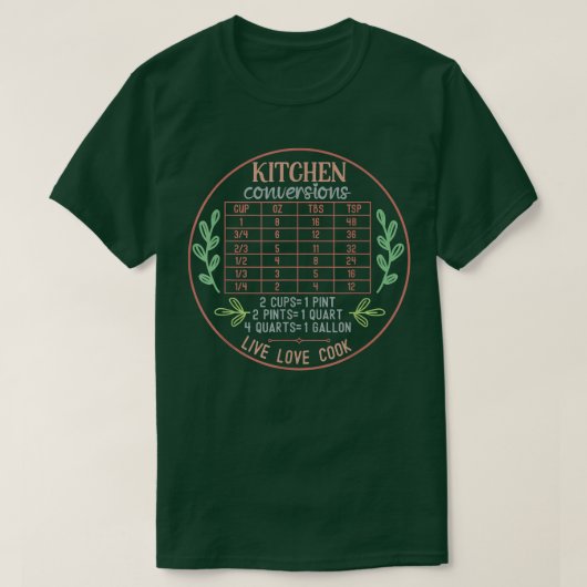 Keukenconversiekaart - kookschema Funny Chef T-shirt (Design voorkant)