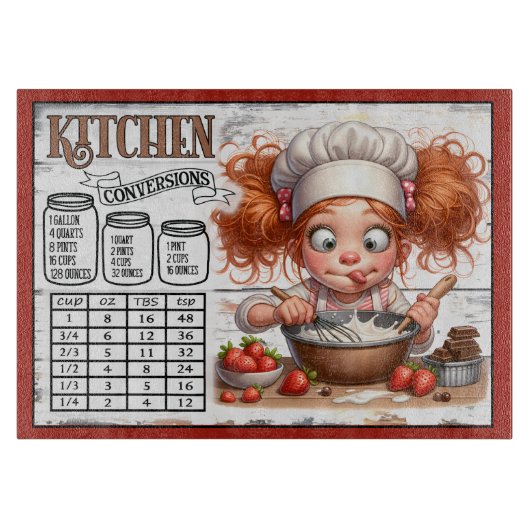Keukenconversietabel – Cute Kid Chef Snijplank (Voorkant)