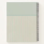 Keukencrème en Bleek blauw gestreept recept Notitieboek (Achterkant)