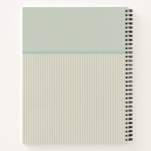 Keukencrème en Bleek blauw gestreept recept Notitieboek (Achterkant)