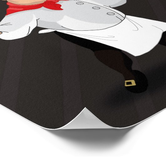 Keukendecor Franse Chef-illustratie Poster (Hoek)