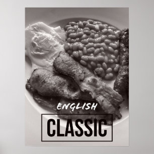 Keukendecor - Klassiek Engels ontbijtPoster Poster