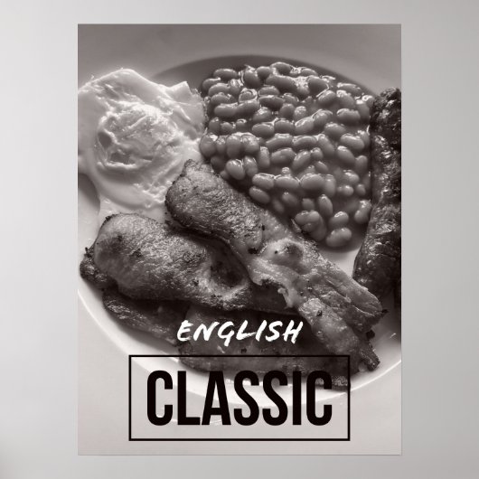Keukendecor - Klassiek Engels ontbijtPoster Poster (Voorkant)