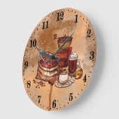 keukendecor schattige koffie grote klok (Hoek)
