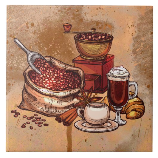 keukendecor schattige koffie tegeltje (Voorkant)