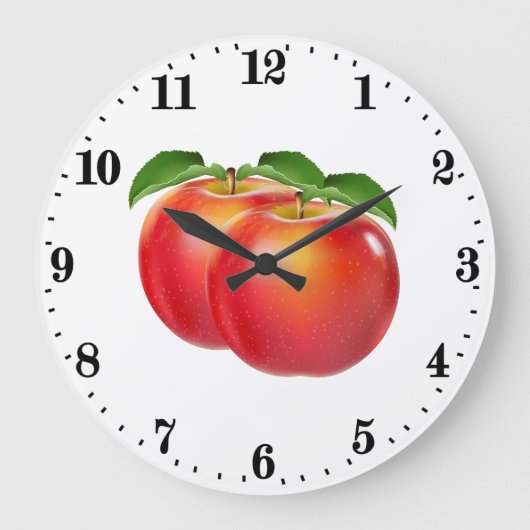 Keukendecor voor appelliefhebbers grote klok (Voorkant)