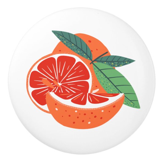 keukendecor voor koele sinaasappels keramische knop (Voorkant)
