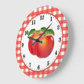 Keukendecor voor rode appelliefhebbers grote klok (Hoek)