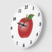 Keukendecor voor rode appelliefhebbers grote klok (Hoek)