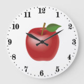 Keukendecor voor rode appelliefhebbers grote klok (Voorkant)