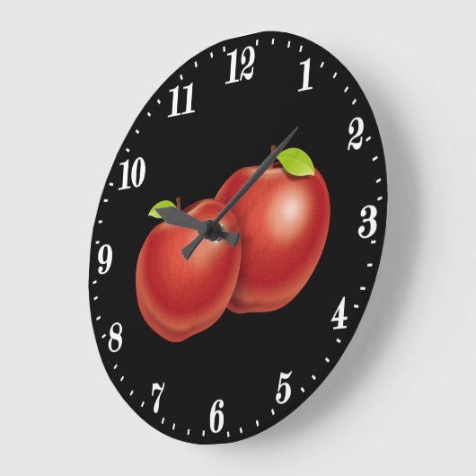 Keukendecor voor rode appelliefhebbers grote klok (Hoek)