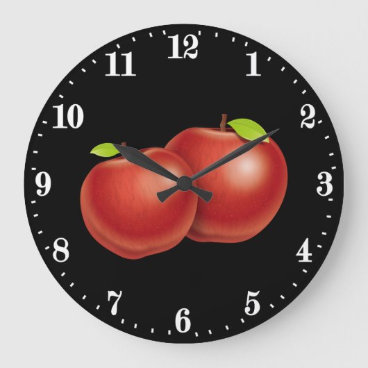 Keukendecor voor rode appelliefhebbers grote klok (Voorkant)