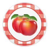Keukendecor voor rode appelliefhebbers keramische knop (Voorkant)