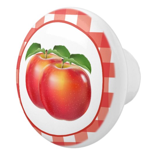 Keukendecor voor rode appelliefhebbers keramische knop (Rechts)