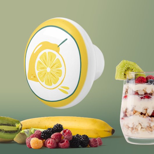 keukendecor voor schattige citroenen keramische knop