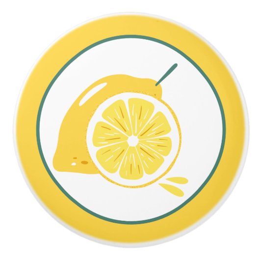 keukendecor voor schattige citroenen keramische knop (Voorkant)