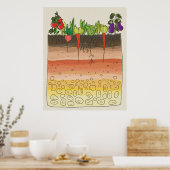 Keukendecor voor tuinbodemlagen van groenten poster (Keuken)