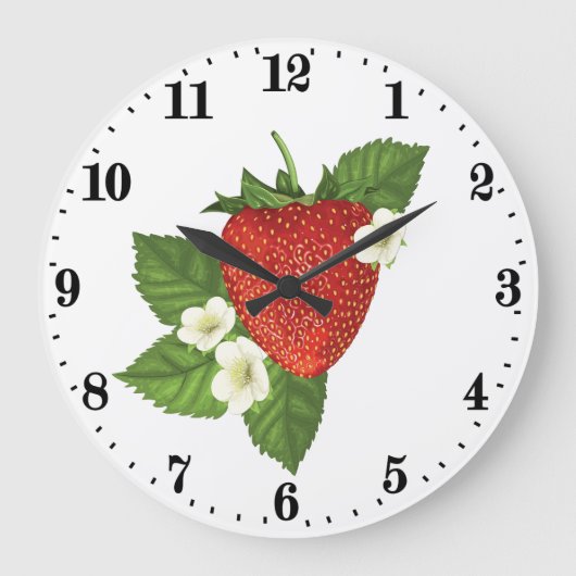 Keukendecor voor zelfliefhebbers van paardenaardbe grote klok (Voorkant)