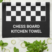 Keukendidessin van het schaakbord voor nieuwighede theedoek (Gevouwen)