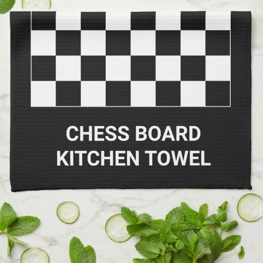 Keukendidessin van het schaakbord voor nieuwighede theedoek (Gevouwen)