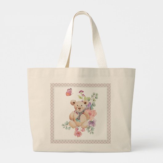 Keukendij in bloemen grote tote bag (Achterkant)