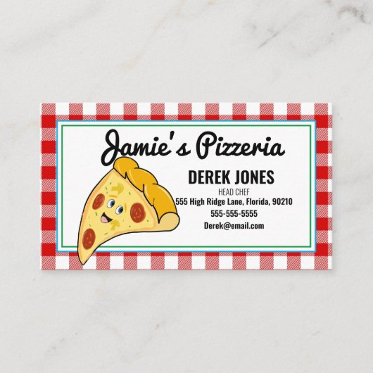 keukendiner pizza pizzeria café visitekaartje (Voorkant)