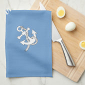 Keukendoek - Anker met scheepsnaam (ver.2) Theedoek (Quarter Fold)