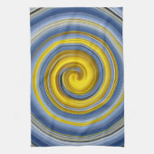 Keukendoek geel-blauwe spiraal theedoek (Verticaal)