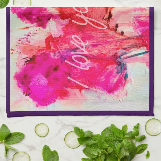 KEUKENDOEK "IK HOU VAN JE" THEEDOEK (Gevouwen)