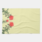 Keukendoek - Lange Steel Roze Rozen Theedoek (Horizontaal)