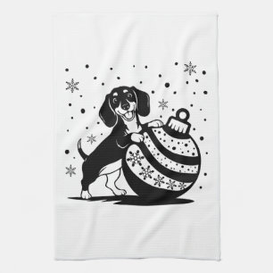 keukendoek met een kerst pup theedoek