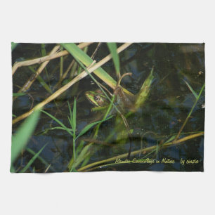 Keukendoek met mimetische groene kikker theedoek