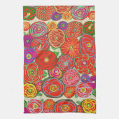 Keukendoek met rode bloemen theedoek (Verticaal)