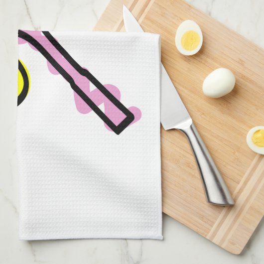 Keukendoek met tennisprint theedoek (Quarter Fold)