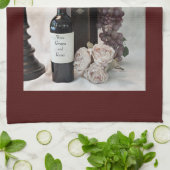 Keukendoekwijn, druiven en Rozen Theedoek (Gevouwen)