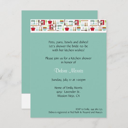 Keukendouche Kaart (Voorkant / Achterkant)