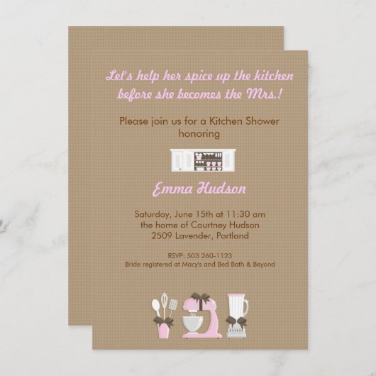 Keukendouche Kaart (Voorkant / Achterkant)