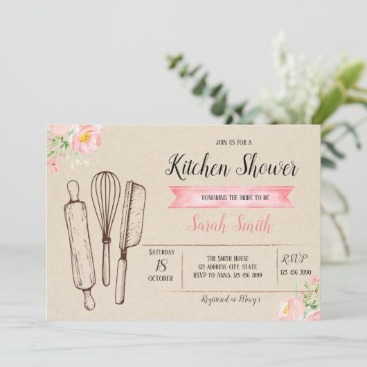 Keukendouche-uitnodiging Kaart (Staand voorkant)