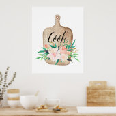 Keukendruk - Cook - Waterverf floral Poster (Keuken)